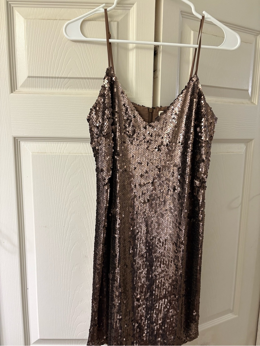 L'AGENCE Bronze Sequin Slip Mini Dress